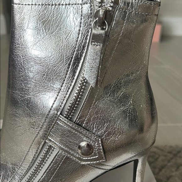 Nine West Metallic Silver Ankle Booties - Picture 3 of 14